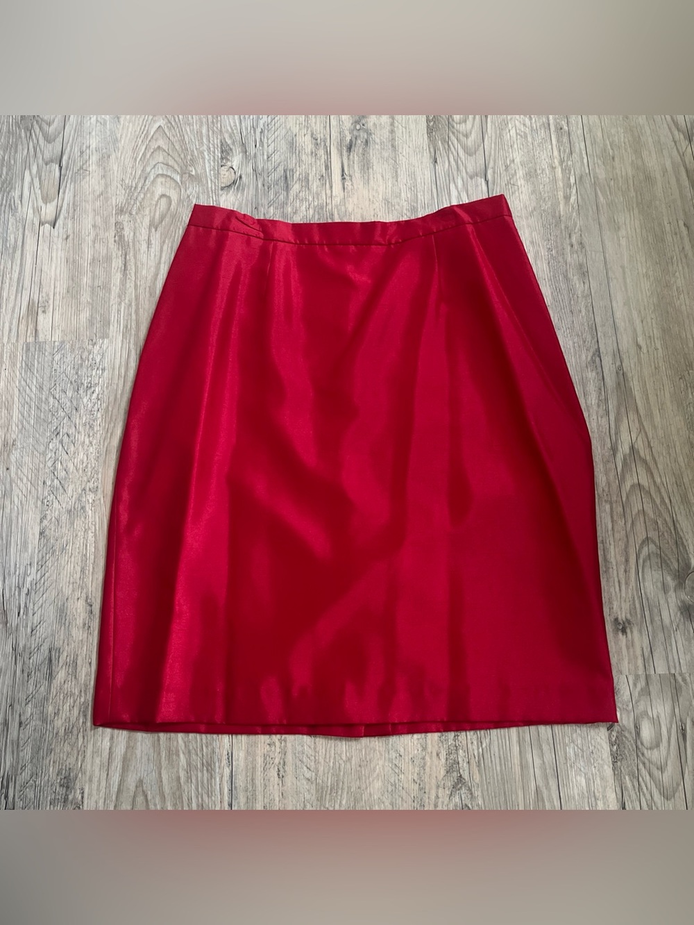 Le Suit Womens Plus Size Pencil Skirt Crimson Red Midi Woven Lined Comfort Waist